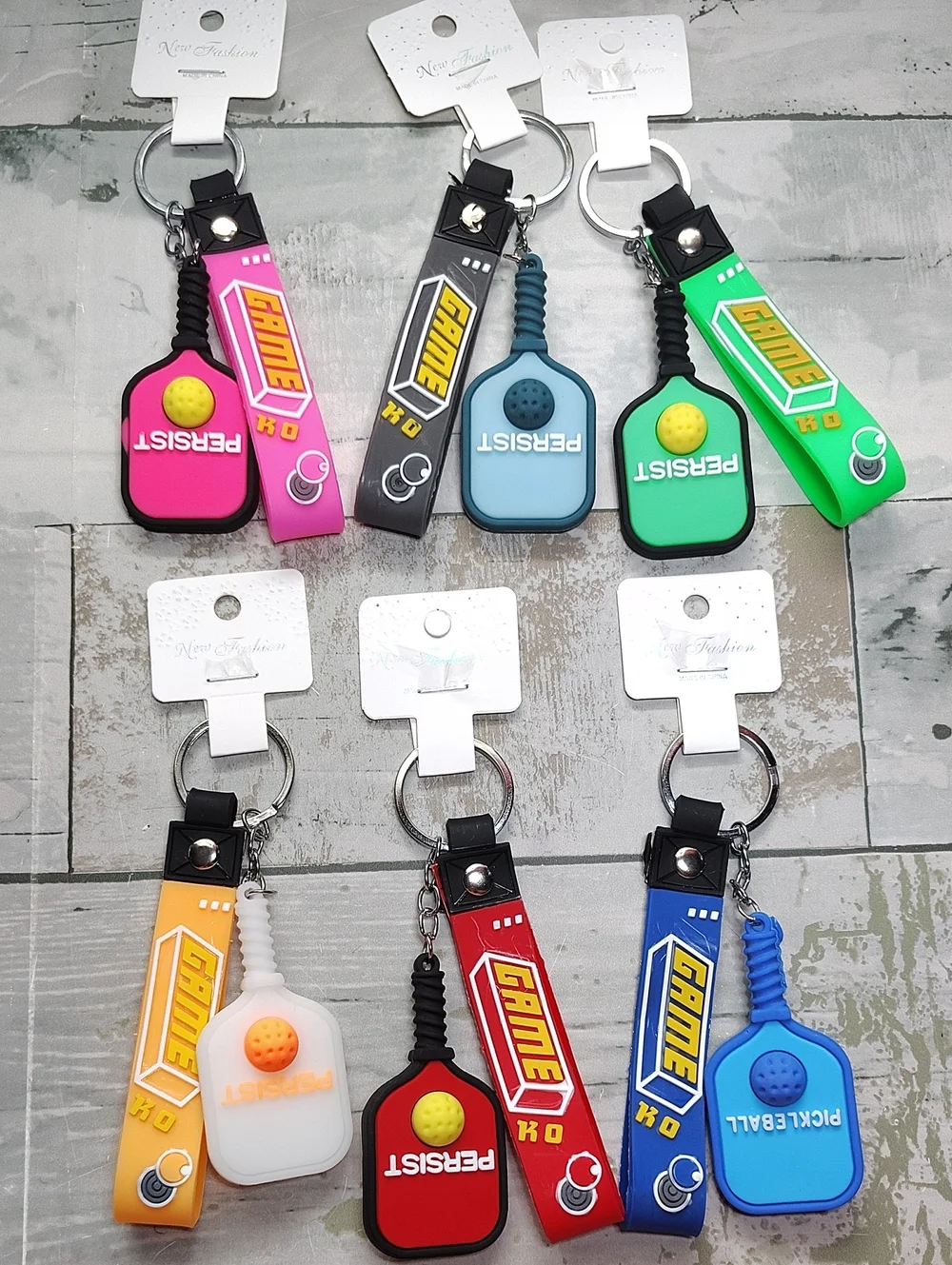 Pickleball Paddle Keychain - Multiple Colors  Paddle & Ball Keyring